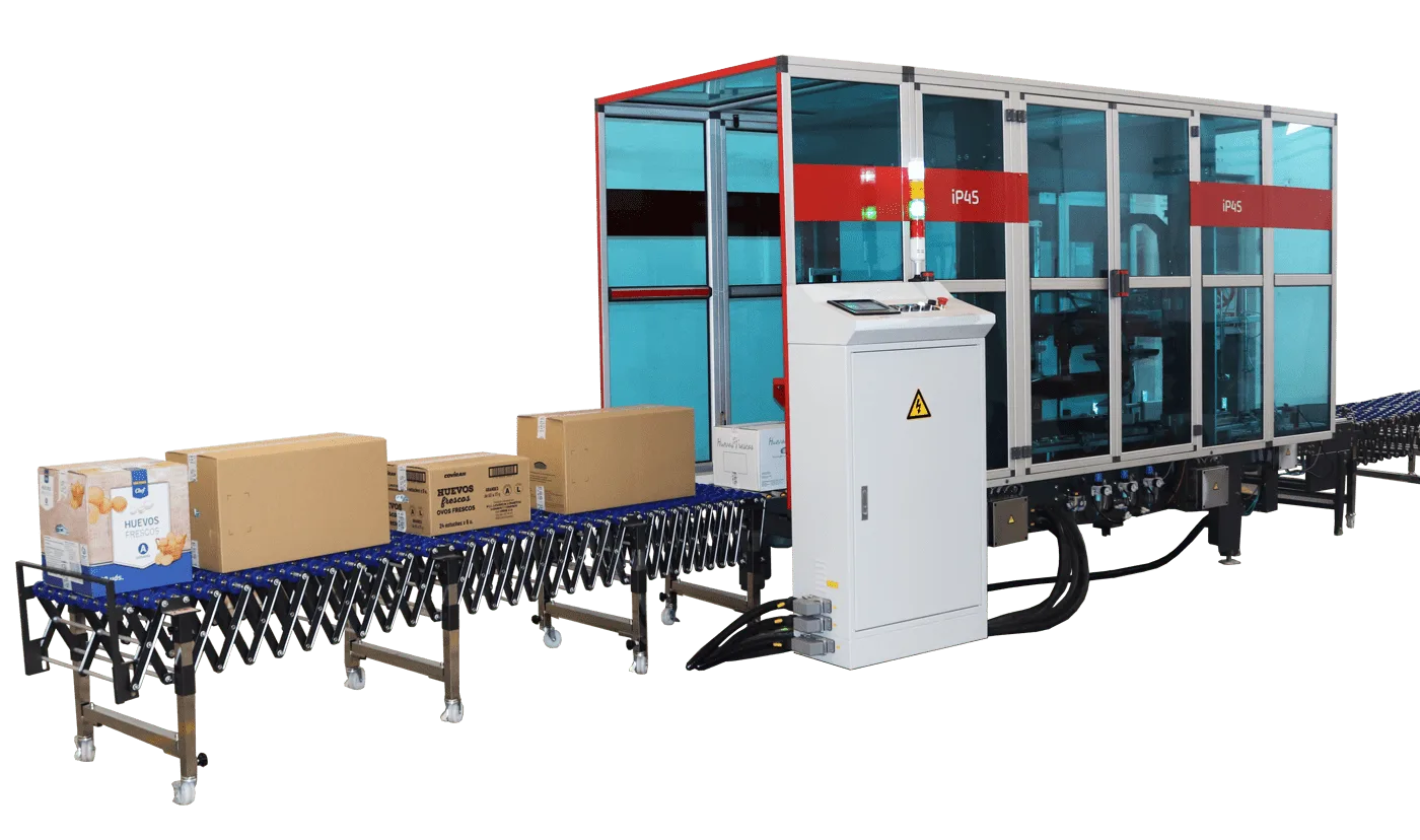 Precintadora de cajas automática multiformato 1 Precintadora de cajas automática ip45