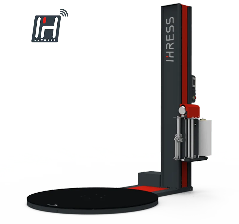 Envolvedora de plataforma giratoria i200e iHConnect 1 Enfardadora de palets con carro de preestiro I300